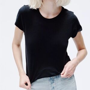 Rag & Bone Black Slub Tee